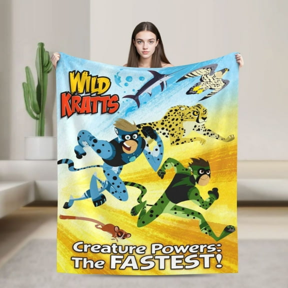 Anime Blanket Wild Kratts Ultra-Soft Micro Fleece Blanket Cozy Blanket Thick Warm Plush Throw Blanket Sofa Cushion, Warm Flannel Blanket For Living Room Bedroom 60"X50"