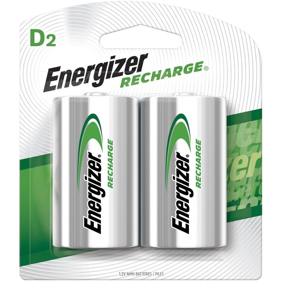 Energizer Rechargeable D Batteries, 2 Count