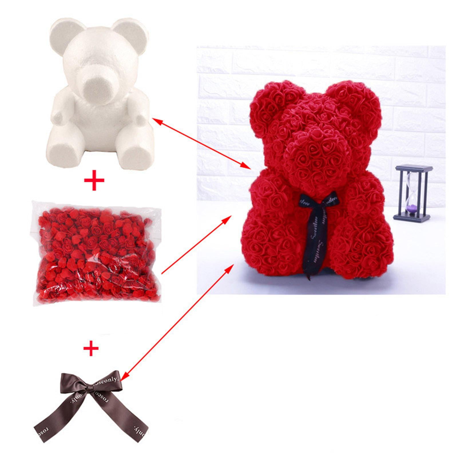 Flower Rose Bear Teddy Doll Foam Petal Toy Elf Valentine's Wedding Birthday Gift 