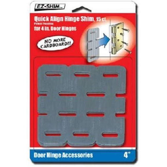 EZ Shim Hinge Shim HS400BP - Plastic, Foam Finish - 15 Pack, 4 In., Gray