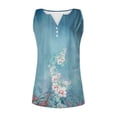 thumbnail image 4 of Débardeurs & Camisoles pour Femmes Soldes Débardeur Mélangé Mode Décontractée Imprimé Floral Bouton Sans Manches, 4 of 5