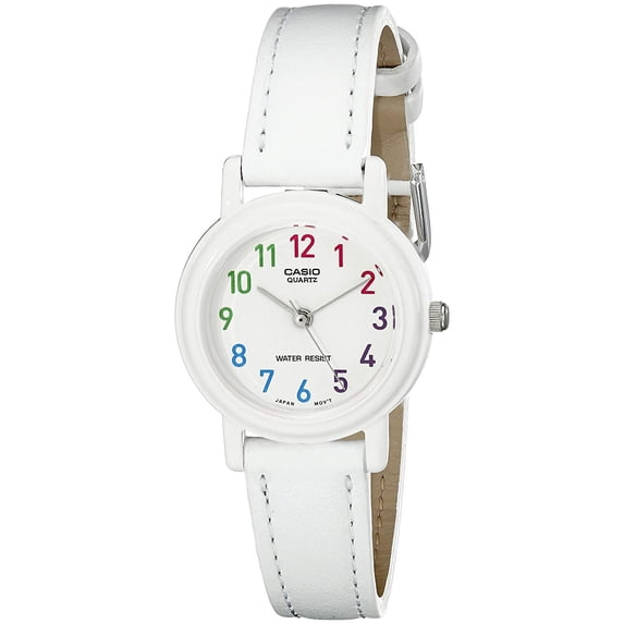 Casio LQ139L-7B Women's White Leather Band Casual Classic Analog Watch