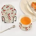 thumbnail image 5 of 6 Pcs Flowers Cherry Print Drink Coasters with Holder Absorbent Coaster Sets Cup Heat-Resistant Hot Pads Mats for Bar Table Protection, 5 of 7