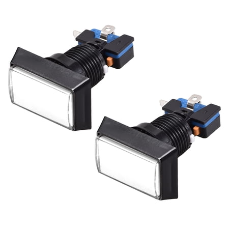 Game Push Button 49x33 Rectangle 12V LED Illuminated Push Button Switch with Micro switch for Arcade Video White 2pcs price history on PriceWatchPro