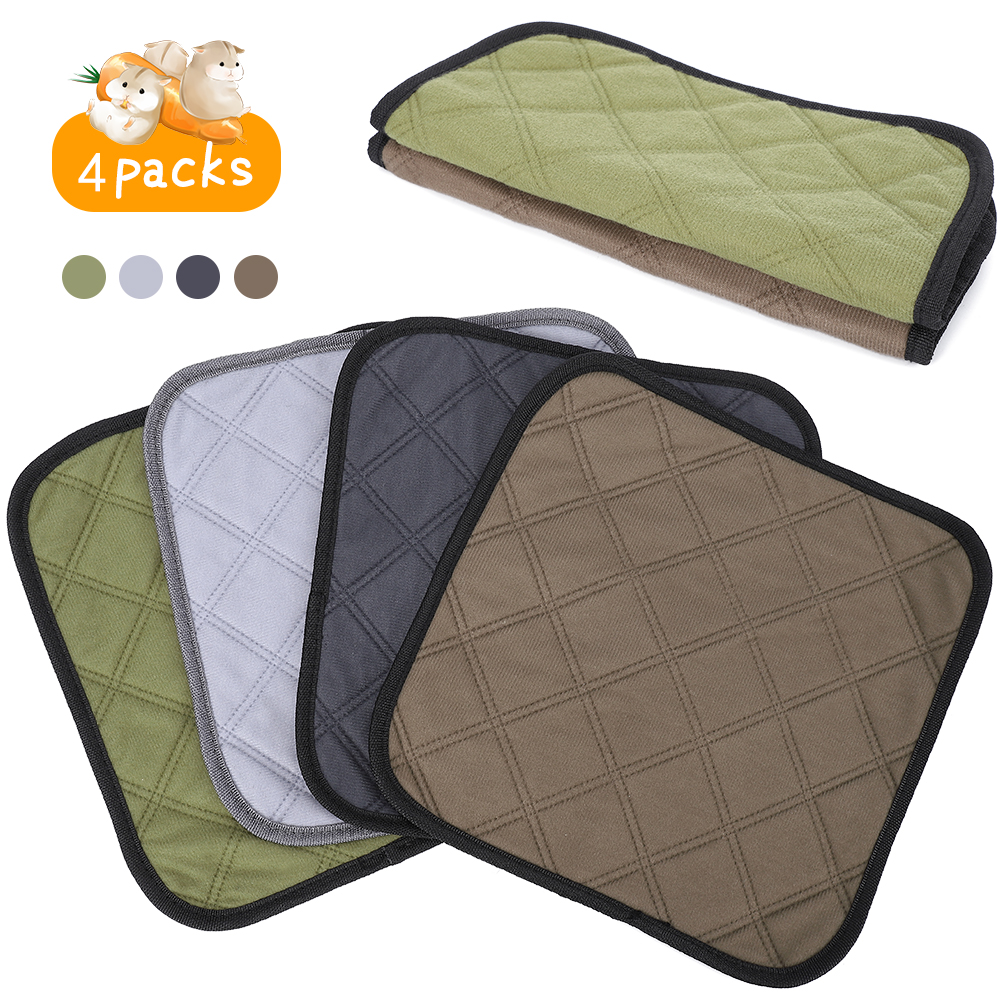 DSstyles Guinea Pig Liner, 4 Pcs Pet Super Absorbent Cage Liner for