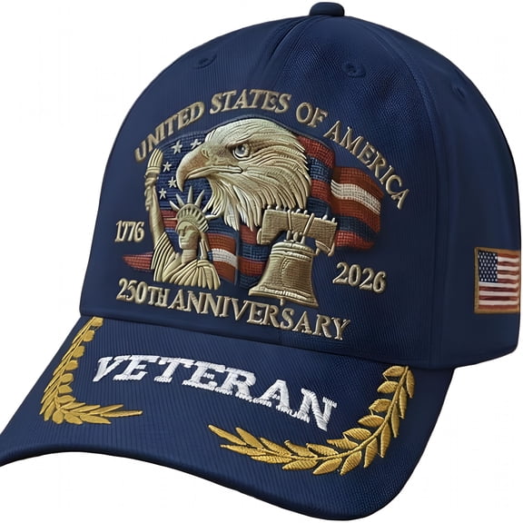 250th Anniversary USA Baseball Cap with Patriotic Eagle, Adjustable American Veteran Hat for Men Women, Commemorative 250 Year Gift