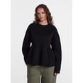 thumbnail image 2 of Scenario Women's Peplum Fleece Pullover with Long Sleeves, Size XS-XXXL, 2 of 5