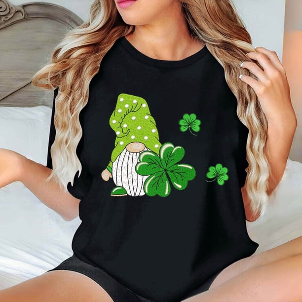 Puntoco Liquidación de camisetas cortas para mujer Camiseta de manga corta con cuello redondo y estampado informal a la moda para mujer