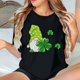 thumbnail image 1 of Puntoco Liquidación de camisetas cortas para mujer Camiseta de manga corta con cuello redondo y estampado informal a la moda para mujer, 1 of 5