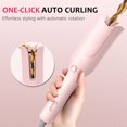thumbnail image 2 of Automatic Rotating Curling Iron, 1 Inch Ceramic Curling Wand, 1-Click Hair Curler with 3 Heat & Timers, Anti-Scald Design, 1M Ionic Care, Dual  for Travel Beach Waves, Rose, 2 of 6