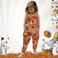 thumbnail image 2 of Jumpsuits For Girls 9-10 Halloween Sleeveless Pumpkin Print Casual Spaghetti Strap Loose Romper Long Pants with Pockets Toddler Girls Clothing Z0E-Red, 5-6 Years, 2 of 5
