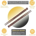 thumbnail image 4 of HuaLan-Juego de palillos japoneses de madera Natural, palillos reutilizables de estilo clásico, diseño antideslizante, juego de regalo de 5 pares, 4 of 5