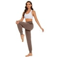 thumbnail image 4 of Hanerdun Womens Sweatpants with Pockets Ankle Elastic Waist Yoga Athletic Joggers Activewear Brwon L, 4 of 7