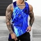 thumbnail image 2 of Mens Camisetas Algodón Impreso sin Mangas Chaleco Tanque, Cuello Redondo Casual para Al Aire Libre, Diario Y Primavera Verano Desgaste, 2 of 7