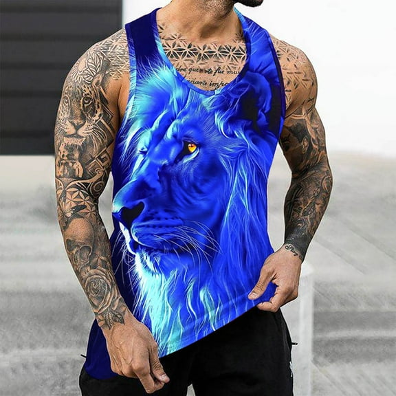 Seeotter 3D Tank Tops for Men Cool Design Graphic Sleeveless Shirts Summer Tops
