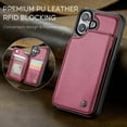 thumbnail image 2 of ShieldFlex for iPhone 16 Case Wallet with RFID Blocking Card Holder, Premium PU Leather Durable Kickstand Case for iPhone 16 6.1",Winered, 2 of 7