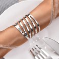 thumbnail image 4 of 12pcs/set Napkin Buckle Metal Table Towel Holder Back Pattern Napkin Rings; Party Napkin Ring Decoration Dinner Cloth Buckle Decor, Silver, 4 of 9