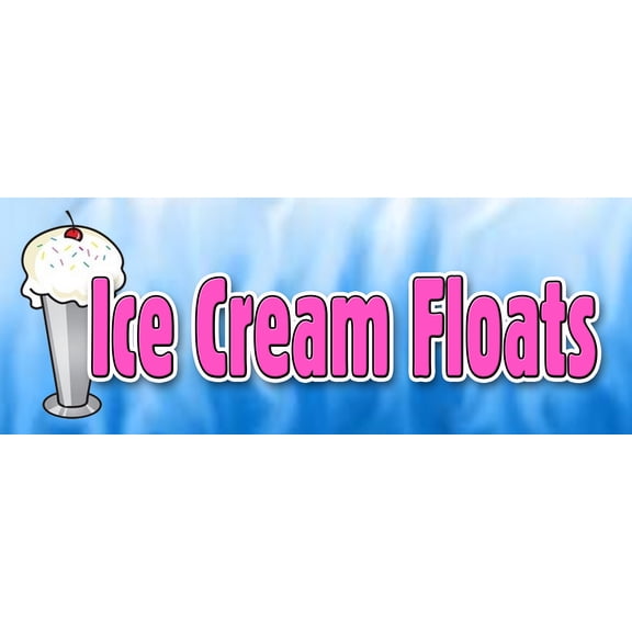 36" ICE CREAM FLOATS DECAL sticker cones sundae soda banana split homemade