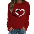 thumbnail image 1 of FAIWAD Women's Long Sleeve Pullover Tops Heart Print Round Neck Tops Spring Loose Plus Size Tunic Tops, 1 of 5