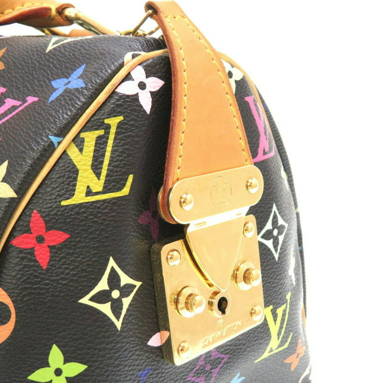 used Pre-owned Louis Vuitton Monogram Multicolor Speedy 30 Noir M92642 Handbag (Fair), Adult Unisex, Size: (HxWxD): 21cm x 31cm x 17.5cm / 8.26'' x