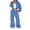 Blue, variant on Unir Casual Pant Suits For Women, Zip‑Up Cropped Hooded Long Sleeve Fleece Top And Drawstring Wide Leg Sweatpants Two‑Piece Lounge Travel Tracksuit Outfit, Polyester Women Co‑Ord Set, S‑XL