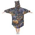 thumbnail image 2 of FORMRS Wearable Blanket Hoodie with Sleeves for Kids Cozy Flannel Sweatshirt, Halloween Houses Pattern, 2 of 7