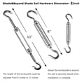 thumbnail image 2 of 24 Pcs High Quality 304 Marine Grade Shade Sail Hardware Kit with Adjustable Turnbuckle for Rectangle and Square Sun Shade Sails Installation, Anti-Rust Stainless Steel Design B, 2 of 6