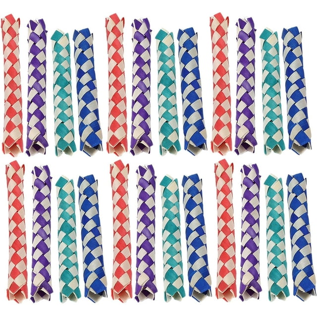 24pcs Bamboo Finger Traps Toy for Birds, Chewing and Foraging Fun with Kids Parties, DIY Cage