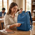 thumbnail image 5 of Solid Color Schoolbag Large Capacity Backpack for Students Daily Use, 5 of 6