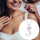 thumbnail image 2 of 26 Initial Alphabet Shape Rhinestone Collar para Mujeres Collares para Mujeres A Z 26 Alphabet Initial Silver Collares para Mujeres Niñas, 2 of 4