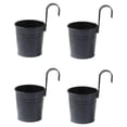 thumbnail image 1 of Macetas colgantes Matsuzay de Metal Negro con gancho desmontable cubo de almacenamiento, 1 of 6