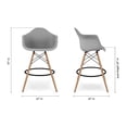 thumbnail image 6 of Aron Living Pyramid 28" Plastic Counter Stools with Arms in Gray (Set of 4), 6 of 6