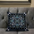thumbnail image 5 of Amrita Sen Designs  26 x 26 in. Paisley Leaf Geo Duo Broadcloth Indoor & Outdoor Zippered Pillow - Black, Grey & Midnight Blue, 5 of 5