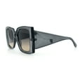 thumbnail image 6 of Womens Bold Thick Plastic Butterfly Squared Rectangle Oversize Diva Sunglasses Slate Black - Beige, 6 of 8