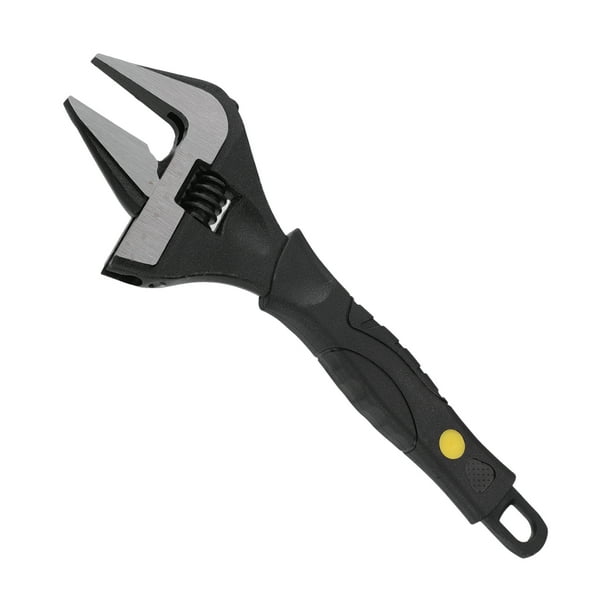 Llave inglesa ajustable universal, llave de apertura de mandíbula ancha, herramienta automotriz, tamaño de 10", ancho máximo de mandíbula 50 mm, acero, negro