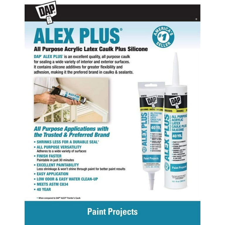 DAP Alex Fast Dry White Paintable Latex Caulk In The Caulk