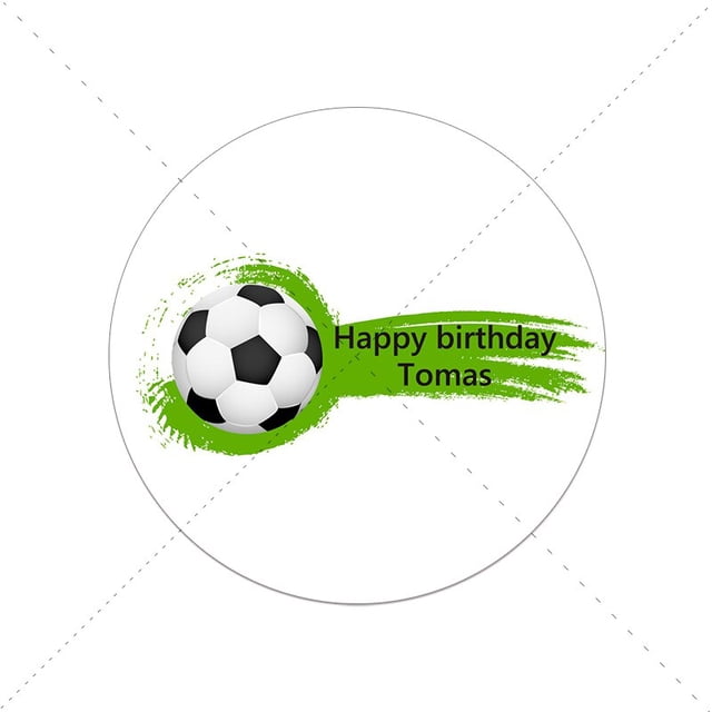 Pegatinas de decoración para fiesta temática de fútbol, Texto personalizado, feliz cumpleaños, decoración de fiesta de fútbol