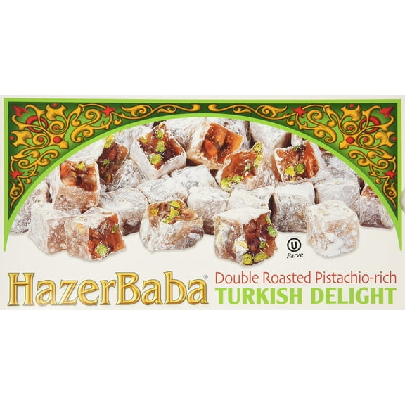 HazerBaba Turkish Delight with Double Roasted Pistachio - 12oz