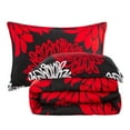 thumbnail image 4 of Hong and Arts Inc. Home Decor Soft Luxury Fluffy Goose Down Alternative Bedding Printed Comforter Set, Modern Red White Floral Black Base Black, Red,, 4 of 5