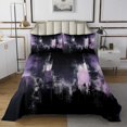 thumbnail image 1 of Purple Gradient Quilt Set Twin Size Purple Ombre Bedspread Modern Abstract Art Bed Set Graffiti Watercolor Artwork Coverlet Set All Season Bedding, 1 of 5