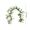 thumbnail image 4 of Blueek Artificial Wedding Arch Flowers - 6ft - Eucalyptus Leaf Vines for Outdoor Decoration, Simulation Faux Floral Garland, White, 4 of 6