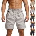 thumbnail image 2 of Paiwinds Men's Casual Shorts with Multiple Pockets Solid Color Drawstring Waist Outdoor Beach Pants Breathable Lightweight Summer Shorts for Home Hiking, 2 of 9