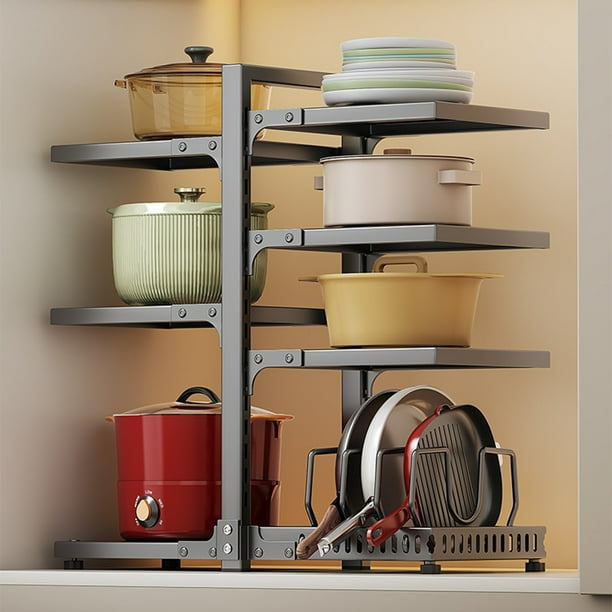 Organizador De Ollas Y Sartenes Ajustable De 4 Niveles - Estante Multifuncional Para Cocina Que Ahorra Espacio Yosoo