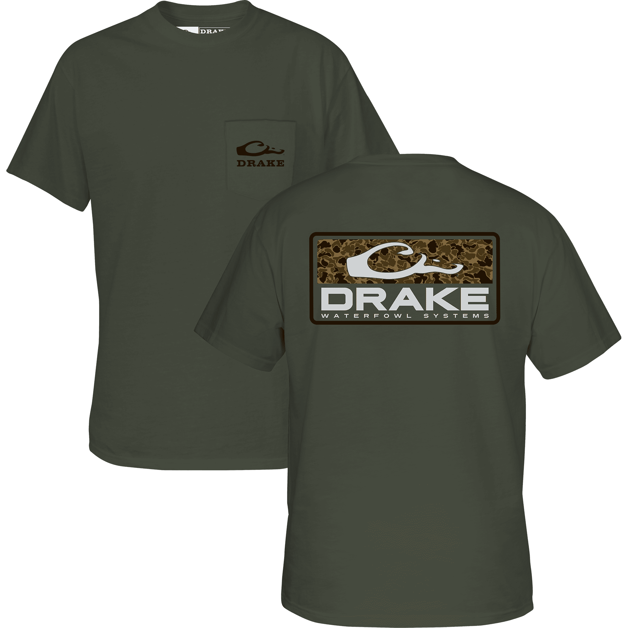 Old School Bar T SS Kalamata Olive Light Heather Large