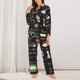 thumbnail image 2 of Fotbe Vegetable Quiche Conjunto de Pijama de Manga Larga para Mujer con Estampado, Ropa de Dormir de 2 Piezas, Conjunto de Casa Suave y Cómodo con Bolsillos-X-Large, 2 of 7