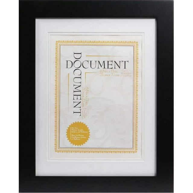 Hometrends Cadre pour certificat Museum 11x14po Noir, cadre mural pour documents