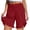 Red, variant on Women's Shorts Plus Size with Pockets Solid Color Casual Ruffled Wrap High Waist Elastic Waist Shorts