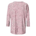 thumbnail image 4 of Juesizh T Shirts for Women Plus Size Crew Neck Shirts Trendy Loose Print 3/4 Sleeve Pullover Tee Shirts, S-5XL, 4 of 8