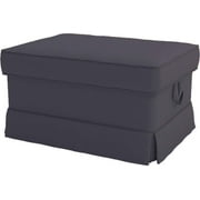 Easy Fit The Heavy Cotton Ektorp Ottoman Cover Replacement is Custom Made for IKEA Ektorp Footstool Or Stool Slipcover (Dense Cotton Dark Gray)