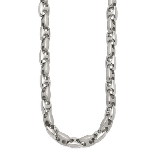Auriga Fine Jewelry Stainless Steel Brushed and Polished Necklace for Men 20"